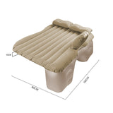 SOGA Beige Stripe Inflatable Car Mattress Portable Camping Rest Air Bed Travel Compact Sleeping Kit CARMAT003