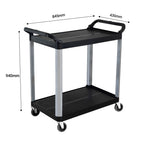 SOGA 2X 2 Tier Food Trolley Portable Kitchen Cart Multifunctional Big Utility Service with wheels FOODCART1521X2