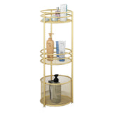 SOGA 3 Tier Bathroom Freestanding Storage Shelf Multifunctional Display Rack Organiser with Basket FPOTZWJ15