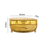 SOGA 2 Tier Golden Yellow Multifunctional Countertop Cosmetic Storage Makeup Skincare Holder Jewelry BATHC122