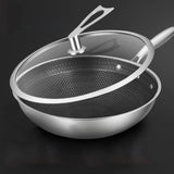 SOGA 2X 32cm Stainless Steel Tri-Ply Frying Cooking Fry Pan Textured Non Stick Interior Skillet with FRYPANTRIFPYZ32X2