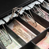 SOGA 4 Bills 8 Coins Cash Tray With Lockable Lid Heavy Duty Spare Cash Tray Black CASHDRAWERWITHLID