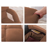 SOGA Foldable Lounge Cushion Adjustable Floor Lazy Recliner Chair with Armrest Coffee LOUNGEKIDCOFFEE