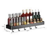 SOGA 2X 42cm Black Wall-Mounted Rectangular Kitchen Spice Storage Organiser Space Saving Condiments TAN1028X2