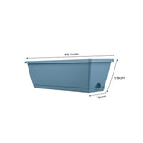 SOGA 49.5cm Blue Rectangular Planter Vegetable Herb Flower Outdoor Plastic Box with Holder Balcony PLANTBOX2W