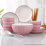 SOGA Pink Japanese Style Ceramic Dinnerware Crockery Soup Bowl Plate Server Kitchen Home Decor Set BOWLG111