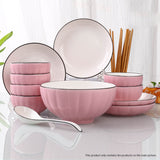 SOGA Pink Japanese Style Ceramic Dinnerware Crockery Soup Bowl Plate Server Kitchen Home Decor Set BOWLG111