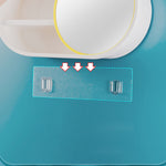 SOGA 2X 39cm Oval Wall-Mounted Mirror Storage Box Vanity Mirror Rack Bathroom Adhesive Shelf Home BATHG323X2