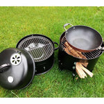 SOGA 3 In 1 Barbecue Smoker Outdoor Charcoal BBQ Grill Camping Picnic Fishing CHARCOALBBQSMOKER