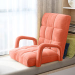 SOGA Foldable Lounge Cushion Adjustable Floor Lazy Recliner Chair with Armrest Orange LOUNGEARMORANGE