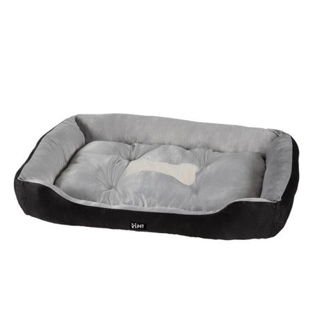 i.Pet Pet Bed Dog Cat Calming Soft Sleeping Comfy Plush Mat Cave Washable Black PET-BED-L80-BK