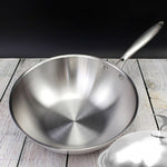 SOGA 2X 18/10 Stainless Steel Fry Pan 32cm Frying Pan Top Grade Cooking Skillet with Lid TRIFPI32X2