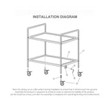 SOGA 2X 3 Tier 86x54x94cm Stainless Steel Kitchen Dinning Food Cart Trolley Utility Round Large FOODCART1101X2