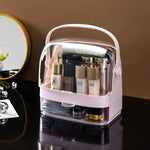 SOGA 2 Tier Pink Countertop Makeup Cosmetic Storage Organiser Skincare Holder Jewelry Storage Box BATHC102