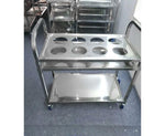 SOGA 2 Tier Stainless Steel 8 Compartment Kitchen Seasoning Car Service Trolley Condiment Holder FOODCART1209