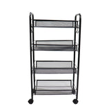 SOGA 2X 4 Tier Steel Black Bee Mesh Kitchen Cart Multi-Functional Shelves Portable Storage Organizer KITCHENXY037X2