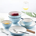 SOGA Blue Japanese Style Ceramic Dinnerware Crockery Soup Bowl Plate Server Kitchen Home Decor Set BOWLG303
