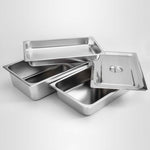 SOGA 2X Gastronorm GN Pan Full Size 1/1 GN Pan 6.5cm Deep Stainless Steel Tray GASTRONORMPANS5403X2