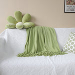 SOGA 2X Green Acrylic Knitted Throw Blanket Solid Fringed Warm Cozy Woven Cover Couch Bed Sofa Home BLANKET913X2