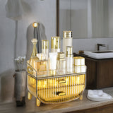 SOGA 3 Tier Golden Yellow Multifunctional Countertop Cosmetic Storage Makeup Skincare Holder Jewelry BATHC124