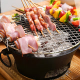 SOGA Small Cast Iron Round Stove Charcoal Table Net Grill Japanese Style BBQ Picnic Camping with ZPAI056SML