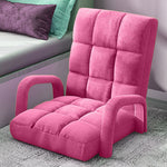 SOGA 4X Foldable Lounge Cushion Adjustable Floor Lazy Recliner Chair with Armrest Pink LOUNGEARMPINKX4