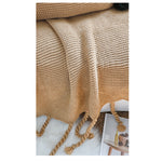 SOGA Coffee Tassel Fringe Knitting Blanket Warm Cozy Woven Cover Couch Bed Sofa Home Decor BLANKET929