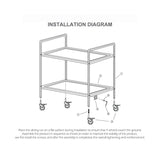 SOGA 2X 2 Tier 95x50x95cm Stainless Steel Kitchen Dining Food Cart Trolley Utility Large FOODCART1004X2