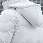 abbee White Large Winter Hooded Overcoat Long Jacket Stylish Lightweight Quilted Warm Puffer Coat DJ-659A