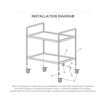 SOGA 2X 2 Tier 85x45x90cm Stainless Steel Kitchen Dining Food Cart Trolley Utility Medium FOODCART1005X2