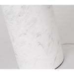 SOGA 60cm White Marble Bedside Modern Desk Table Lamp Living Room Shade with Cylinder Base TABLELAMPH60