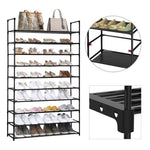 SOGA 2X 10 Tier Shoe Storage Shelf Space-Saving Caddy Rack Organiser with Handle RACK0008X2