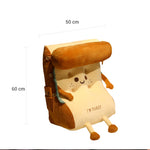 SOGA Smiley Face Toast Bread Wedge Cushion Stuffed Plush Cartoon Back Support Pillow Home Decor SCUSHION023