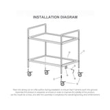 SOGA 2X 2 Tier 85x45x90cm Stainless Steel Kitchen Trolley Bowl Collect Service Food Cart Medium FOODCART1202X2