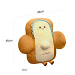 SOGA 48cm Smiley Face Toast Bread Cushion Stuffed Car Seat Plush Cartoon Back Support Pillow Home SCUSHION062