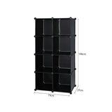 SOGA 4 Tier 8-Cube Black Portable Wardrobe Divide-Grid Modular Storage Organiser Foldable Closet WROBE1766