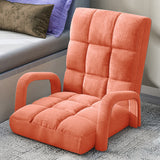 SOGA Foldable Lounge Cushion Adjustable Floor Lazy Recliner Chair with Armrest Orange LOUNGEARMORANGE