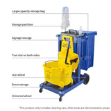 SOGA 2X 3 Tier Multifunction Janitor Cleaning Waste Cart Trolley and Waterproof Bag with Lid Blue FOODCART033GBLUEX2