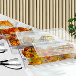 SOGA 100mm Clear Gastronorm GN Pan 1/2 Food Tray Storage Bundle of 6 with Lid VICPANS1416WLIDX6