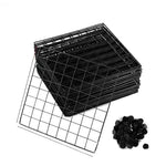 SOGA 2X Black Portable 9-Cube 3 Column Storage Organiser Foldable DIY Modular Grid Space Saving NETBOX3011X2