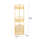 SOGA 3 Tier Bathroom Freestanding Storage Shelf Multifunctional Display Rack Organiser with Basket FPOTZWJ15