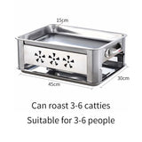 2X 45CM Portable Stainless Steel Outdoor Chafing Dish BBQ Fish Stove Grill Plate CHAFINGDISHFISH45CMX2