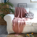 SOGA Pink Diamond Pattern Knitted Throw Blanket Warm Cozy Woven Cover Couch Bed Sofa Home Decor with BLANKET924