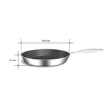 SOGA Stainless Steel Fry Pan 36cm Frying Pan Induction FryPan Non Stick Interior FRYPANNS287636CM