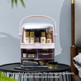 SOGA 3 Tier Pink Countertop Makeup Cosmetic Storage Organiser Skincare Holder Jewelry Storage Box BATHC104