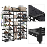 SOGA 2X 21-Shelf Tier Shoe Storage Shelf Space-Saving Caddy Rack Organiser with Handle RACK0006X2