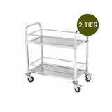 SOGA 2X 2 Tier 85x45x90cm Stainless Steel Drink Wine Food Utility Cart Medium FOODCART1205X2