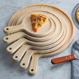 SOGA 2X 12 inch Round Premium Wooden Pine Food Serving Tray Charcuterie Board Paddle Home Decor WODB112X2