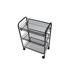 SOGA 2X 3 Tier Steel Black Bee Mesh Kitchen Cart Multi-Functional Shelves Portable Storage Organizer KITCHENXY036X2