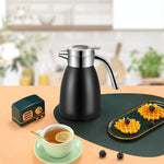 SOGA 2X 2.2L Stainless Steel Kettle Insulated Vacuum Flask Water Coffee Jug Thermal Black WATERJUG22BLKX2